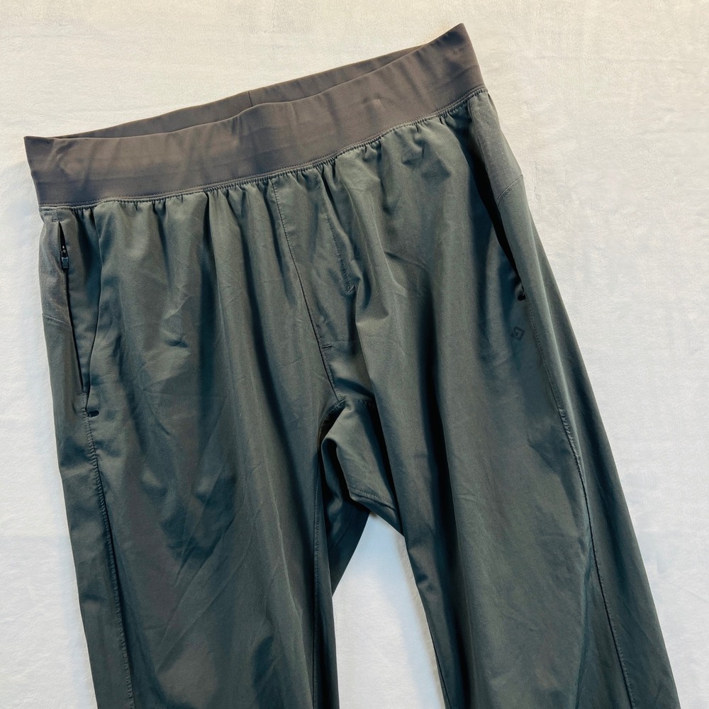 YPB Abercrombie & Fitch Mens Active Jogger Pants Green M Long Zipper Cuffs 1150
